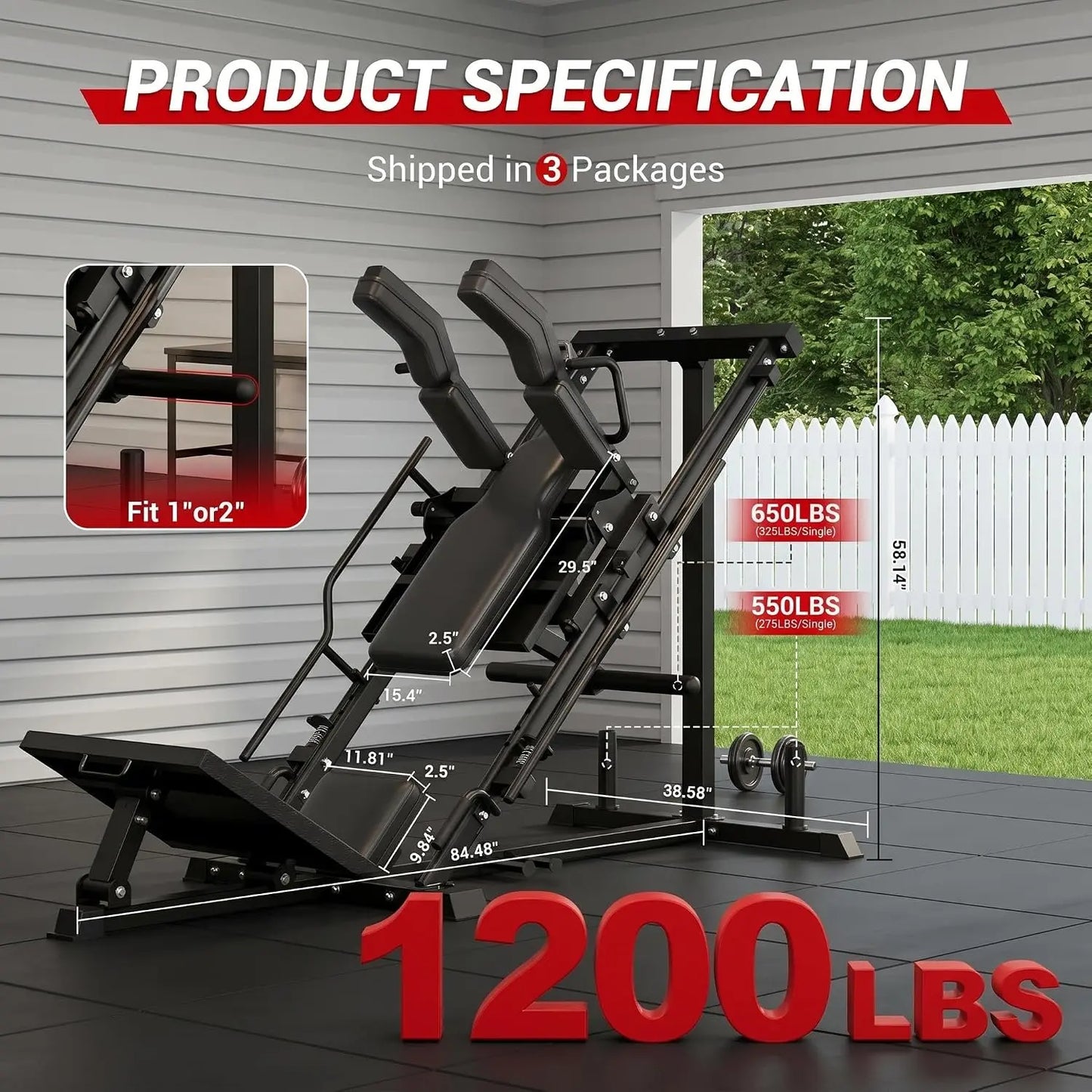 Leg Extension and Curl Machine, Adjustable Plate Loaded Leg Exercise Machine with 12-Position Angle Adjustment, Seated & Lying Leg Curl Machine for Home Gym, 700LBS Weight Capacity(3 Boxes)