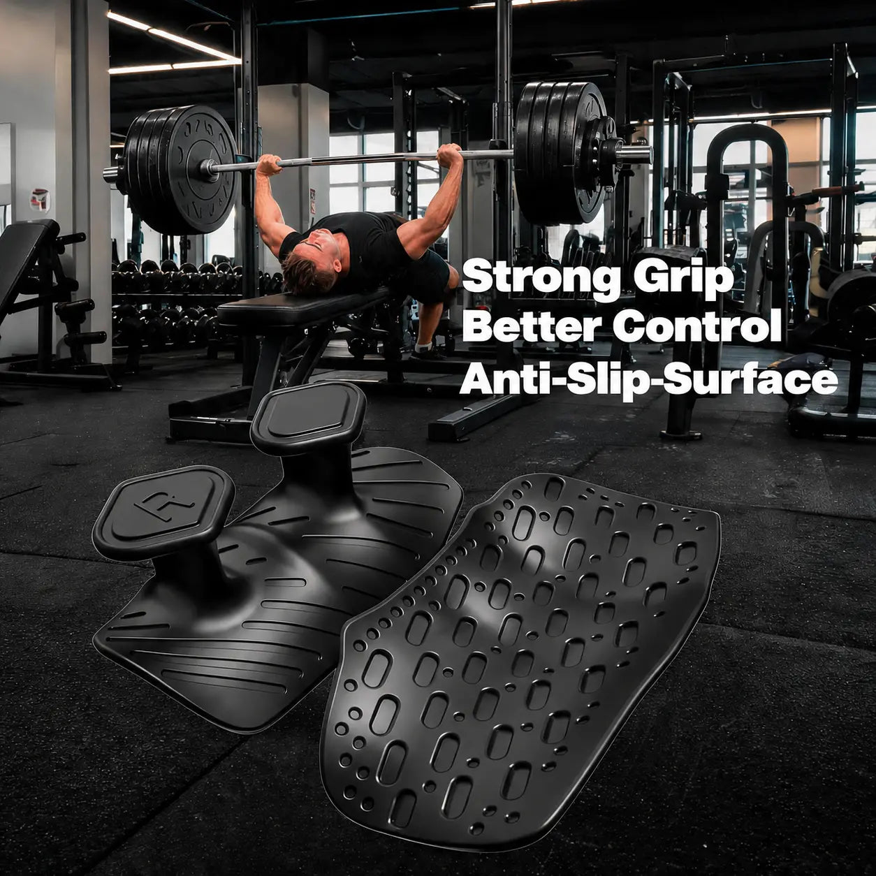 Anti-Slip Workout Grips - Ergonomic Rubber Hand Protector Gloves for Weight Lifting, Pull-Ups, Gym Training and Exercise, for Men and Women