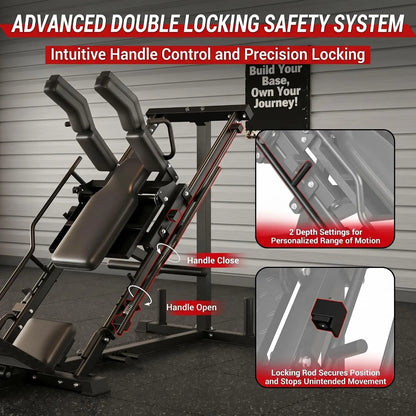 Leg Extension and Curl Machine, Adjustable Plate Loaded Leg Exercise Machine with 12-Position Angle Adjustment, Seated & Lying Leg Curl Machine for Home Gym, 700LBS Weight Capacity(3 Boxes)