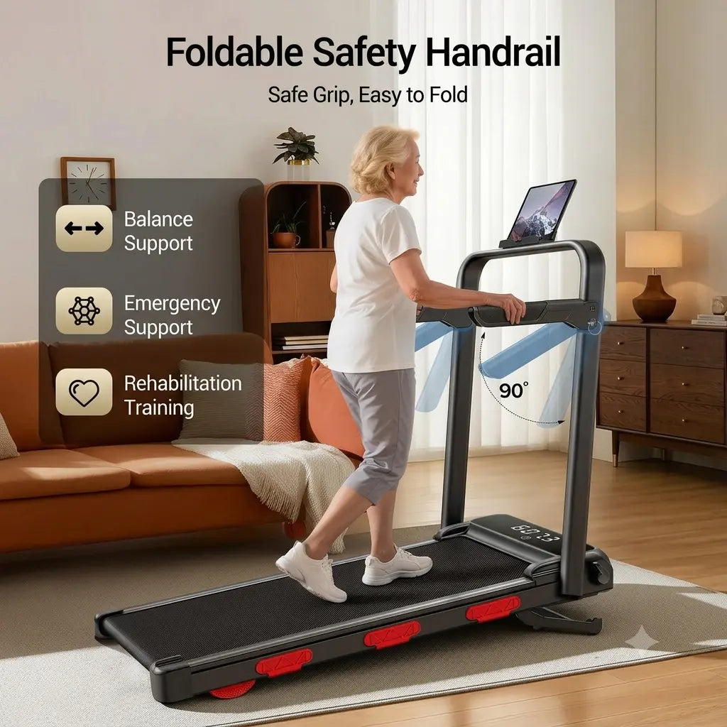 UMAY Auto Incline Treadmill with 3 LED Display | 3.0HP 300LBS Heavy Duty 10S Foldable Walking Pad | under Desk Home Office Workout | Compact Gym Machine for Men & Women