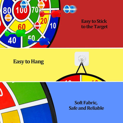 29 Inch Dart Board Game for Kids – Sticky Ball Dart Board Set with 12 Balls & 4 Darts, Indoor & Outdoor Family Sports Game, Parent-Child Interactive Toy, Birthday & Holiday Gifts for Boys and Girls