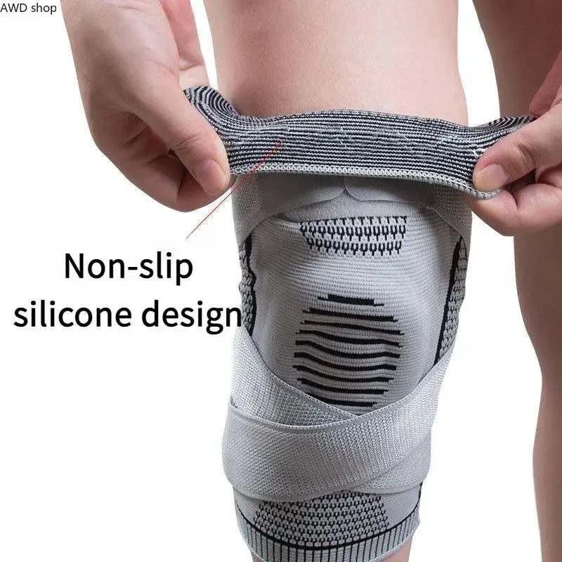 AWD 2/1 Pack Knee Compression Support Sleeves Flexible Sports Knee Braces for Men Women Running Basketball Workout Fitness Joint Pain Relief Daily Sports Accessories