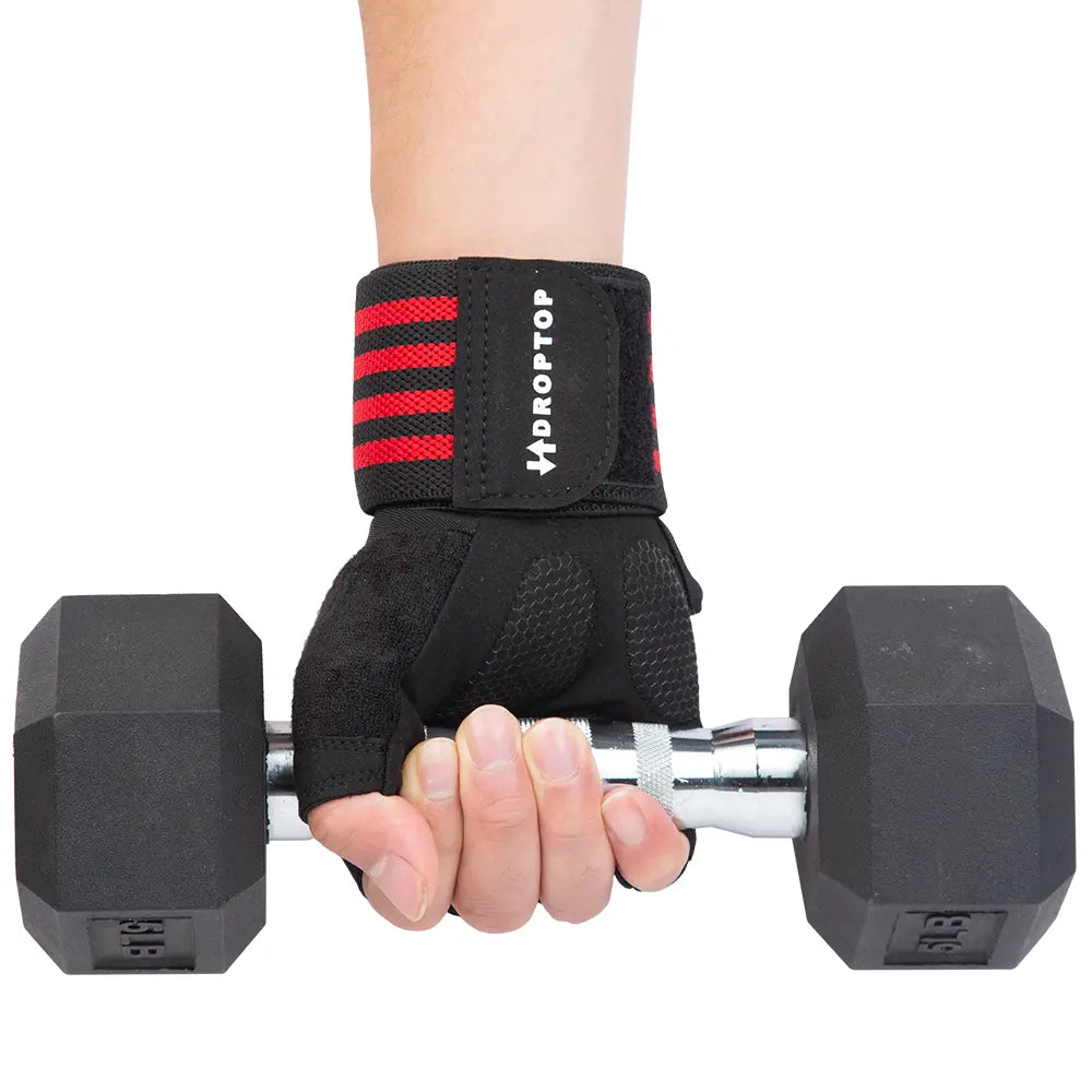DROPTOP Weight Lifting Gloves for Men & Women Wrist Support Gym Workout Gloves - Black and White Stripes