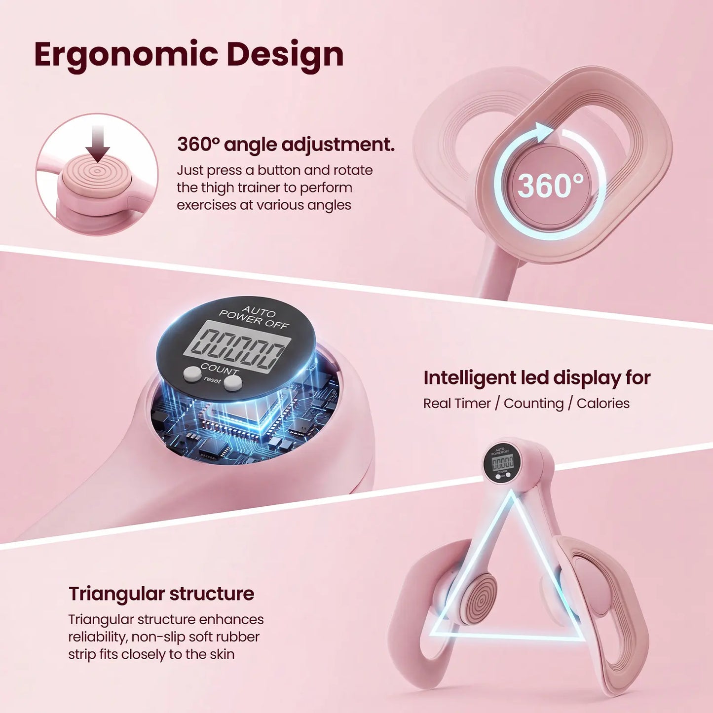 Zenrous Multi-Functional Thigh & Arm Exerciser Set - Compact Home Gym Pelvic Floor & Limb Muscle Trainer for Women & Men, Resistance Workout Equipment