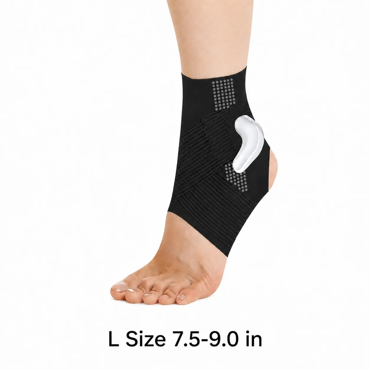 Athletic Ankle Support Sleeve - Ultra-Thin, Lightweight, Breathable, Supportive Wrap, Comfortable, Adjustable Compression, Non-Slip Silicone Grip for Running, Fitness, Black L-XL, Solid, Ankle Stability, Compression Wrap