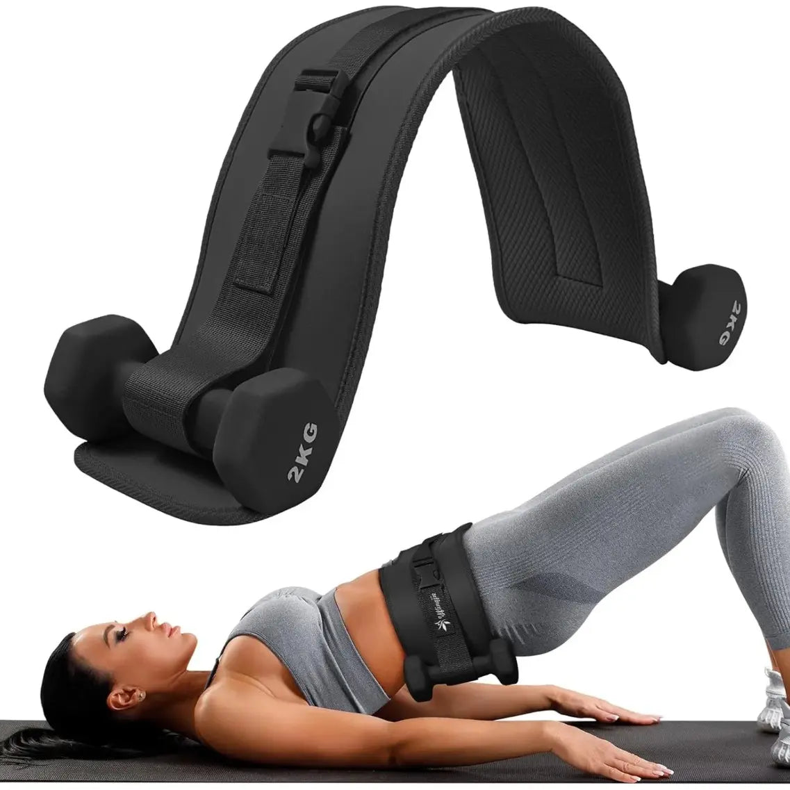 Heavy-Duty Hip Thrust Belt for Glute Training – Padded Weight Lifting Belt with Secure Metal Buckle.Compatible with Kettlebells, Dumbbells & Plates.Ideal for Home Gym Squats, Bridges & Deadlifts. Exercise Equipment