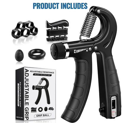 Functional Adjustable Resistance Finger Exerciser Grip Ring - Unisex Hand Fitness Set, Reusable Stress Relief Tool for Muscle Building, Injury Recovery (Forearm Strengthener, Boyfriend Gift Option)