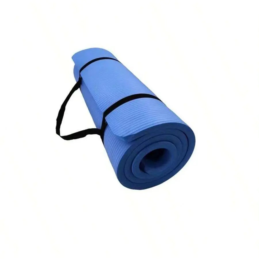 Fitness Exercise Mat Phthalate-Free NBR Foam Yoga Pilates Gymnastics Mat with Adjustable Elastic Band Versatile Skin-Friendly Compact Design Non Slip Work Extra-Thick Non-Slip Yoga Mat with Strap Gym