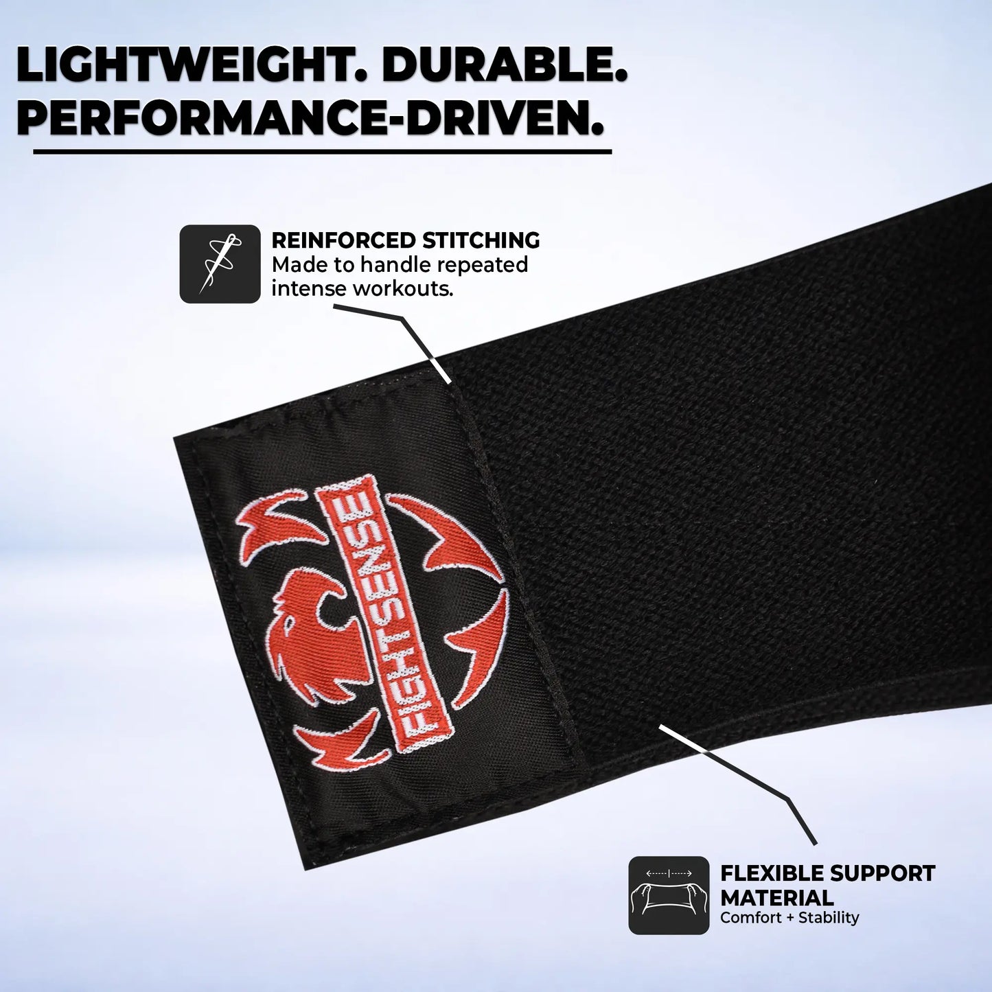 FIGHTSENSE Weightlifting Elbow Wraps (1 Pair) – 40” – Adjustable Powerlifting & Gym Support, Heavy Duty Compression Straps for Bench Press, Deadlift, Squats, Crossfit, Strength Training
