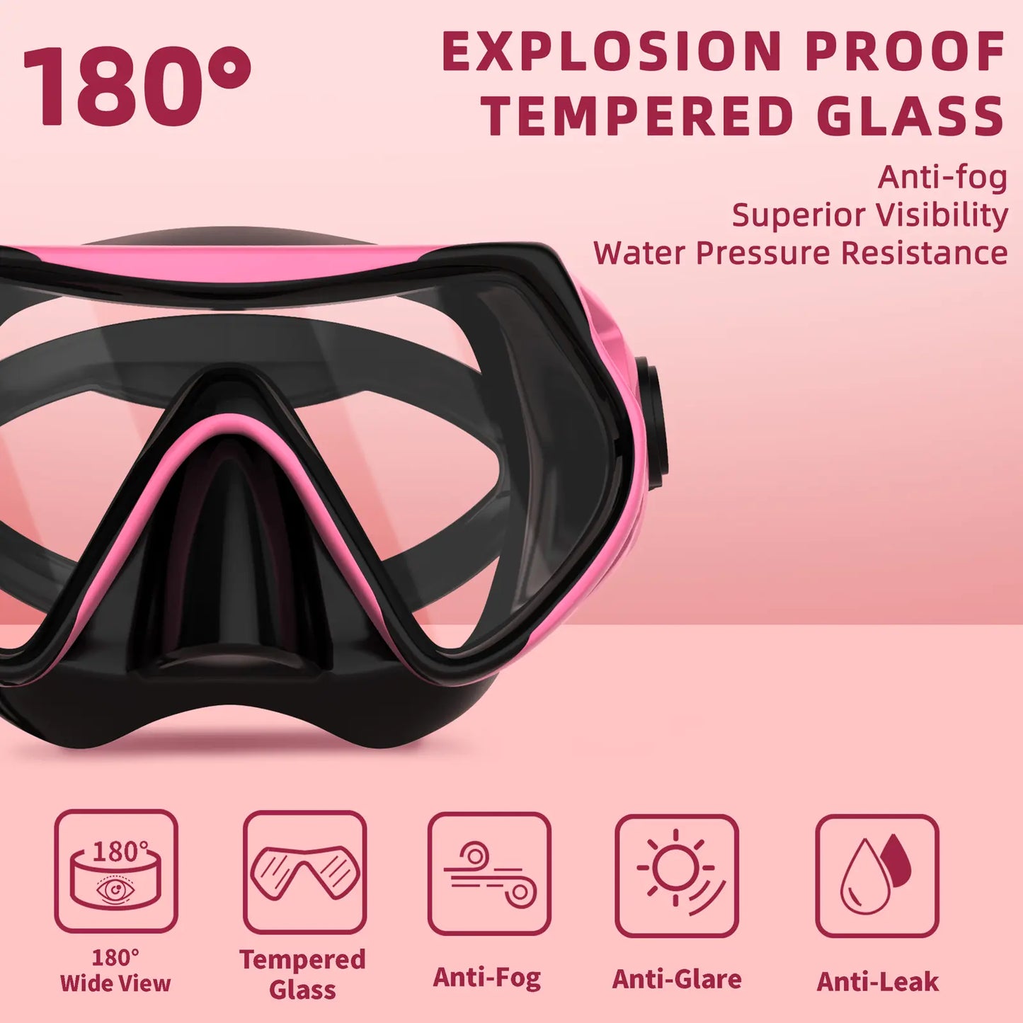 Jring Snorkeling Gear for Adults, Snorkel Mask with Top Dry Valve - Panoramic View Anti-Leak and Anti-Fog for Snorkeling, Scuba Diving, Freediving & Swimming for Men Women, Also Available as Swimming Goggles and Snorkel,Summerwins,Bathingsuitwomenset