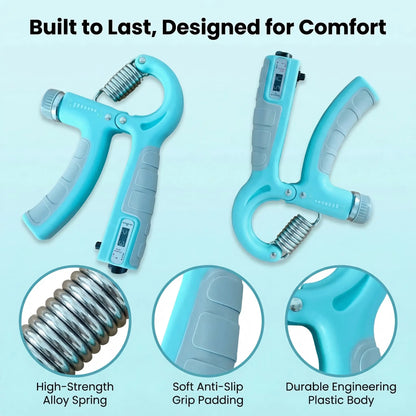 2-Pack Hand Gripper Strengthener, Adjustable Resistance (11-132 Lbs/5-60Kg) Forearm Exerciser, Workout Fitness Equipment for Muscle Building, Injury Recovery, Workout Training Equipment, Home Workout Gear