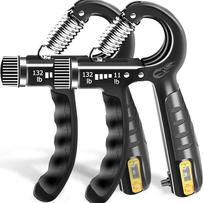 Hand Grip Strengthener Kit 5 Pack Adjustable Finger Forearm Hand Exerciser | Adjustable Grip Trainer, Finger Stretcher & Stress Ball Set for Strength Training & Hand Exercises