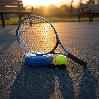 【Summerwins】Portable Tennis Trainer for Outdoor Sports, Self-Study Rebound Base with Racket and Ball, Lightweight