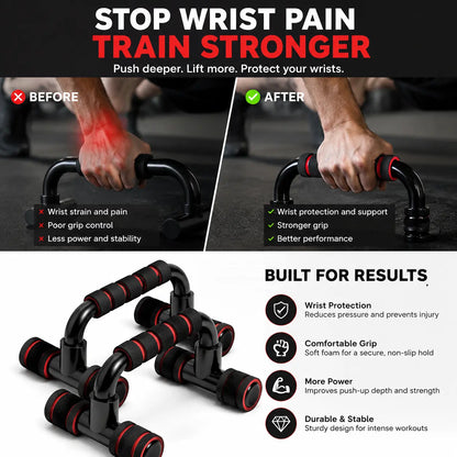 Push up Bars Gym Exercise Equipment Fitness 1 Pair Pushup Handles with Cushioned Foam Grip and Non-Slip Sturdy Structure Push up Bars for Men & Women