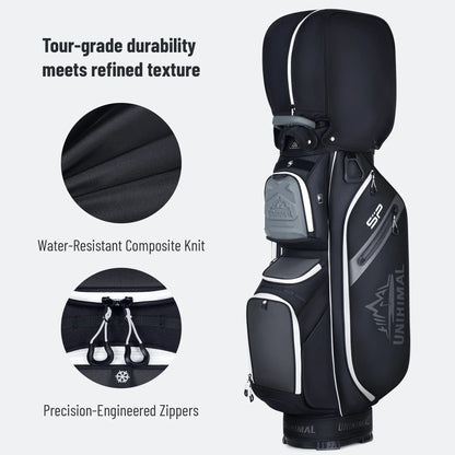【Dealsforyoudays】Unihimal Silent 14-Way Full Length Divider Golf Cart Bag (Golf Gear for All Ages) - Waterproof Knit Composite Fabric, 9 Storage Pockets, Magnetic Rangefinder Pocket, S-Lock Anti-Tangle Club System, Lightweight Ergonomic Shoulder Strap, Kn