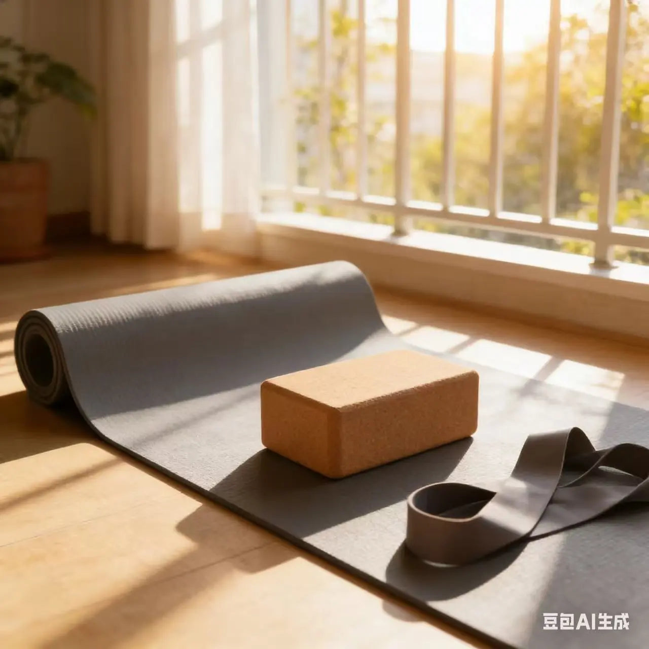 Fitness Exercise Mat Phthalate-Free NBR Foam Yoga Pilates Gymnastics Mat with Adjustable Elastic Band Versatile Skin-Friendly Compact Design Non Slip Work Extra-Thick Non-Slip Yoga Mat with Strap Gym