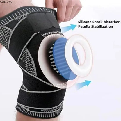 AWD 2/1 Pack Knee Compression Support Sleeves Flexible Sports Knee Braces for Men Women Running Basketball Workout Fitness Joint Pain Relief Daily Sports Accessories