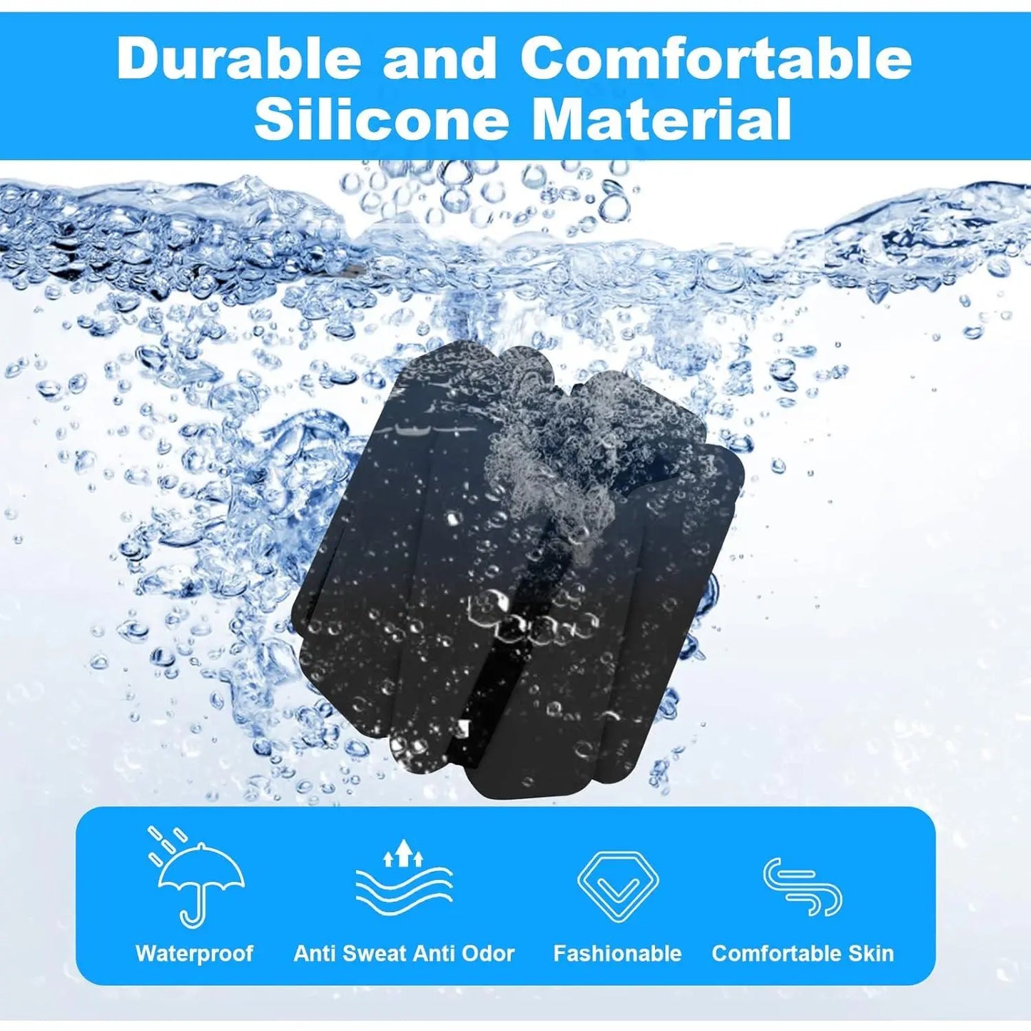 Wrist Weights Set of 2, Adjustable Silicone Workout Weights for Women and Men, Wearable Ankle/Wrist Weights Suitable for Yoga, Dance, Pilates, Pool Exercises and Jogging, 2Lb