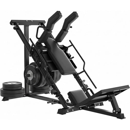 Leg Extension and Curl Machine, Adjustable Plate Loaded Leg Exercise Machine with 12-Position Angle Adjustment, Seated & Lying Leg Curl Machine for Home Gym, 700LBS Weight Capacity(3 Boxes)