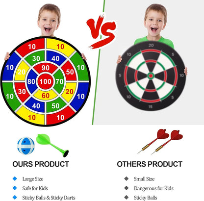 29 Inch Dart Board Game for Kids – Sticky Ball Dart Board Set with 12 Balls & 4 Darts, Indoor & Outdoor Family Sports Game, Parent-Child Interactive Toy, Birthday & Holiday Gifts for Boys and Girls