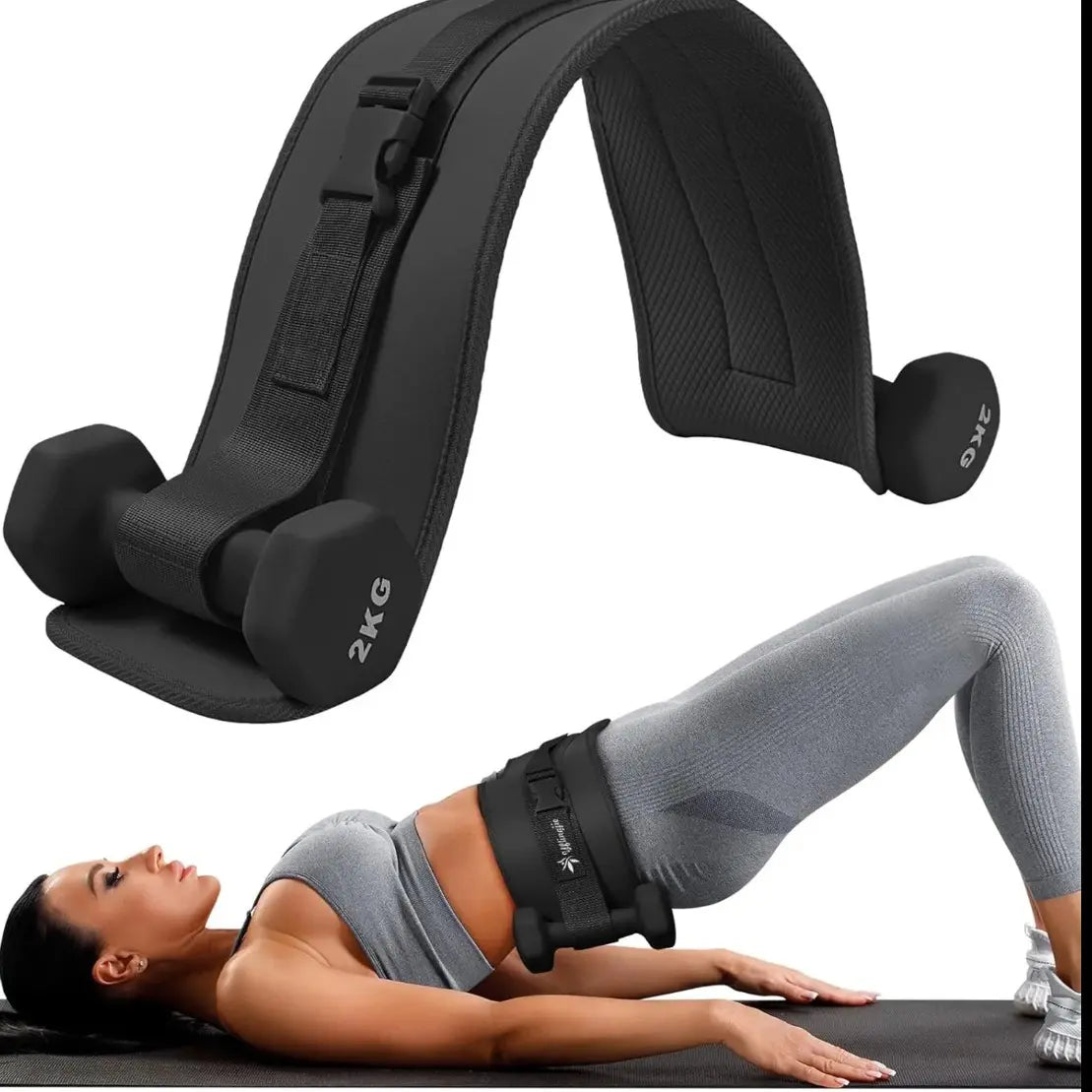 Heavy-Duty Hip Thrust Belt for Glute Training – Padded Weight Lifting Belt with Secure Metal Buckle.Compatible with Kettlebells, Dumbbells & Plates.Ideal for Home Gym Squats, Bridges & Deadlifts. Exercise Equipment