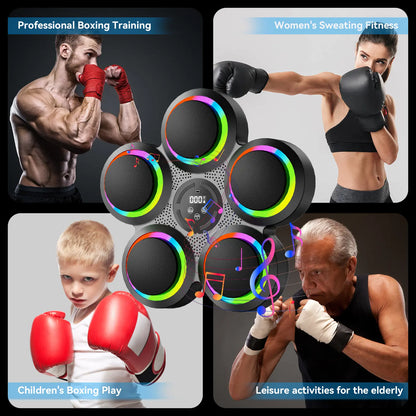 Smart Rhythm Boxing Machine - Interactive LED Punching Pad with Bluetooth Music, Fun Workout Game for Home Gym