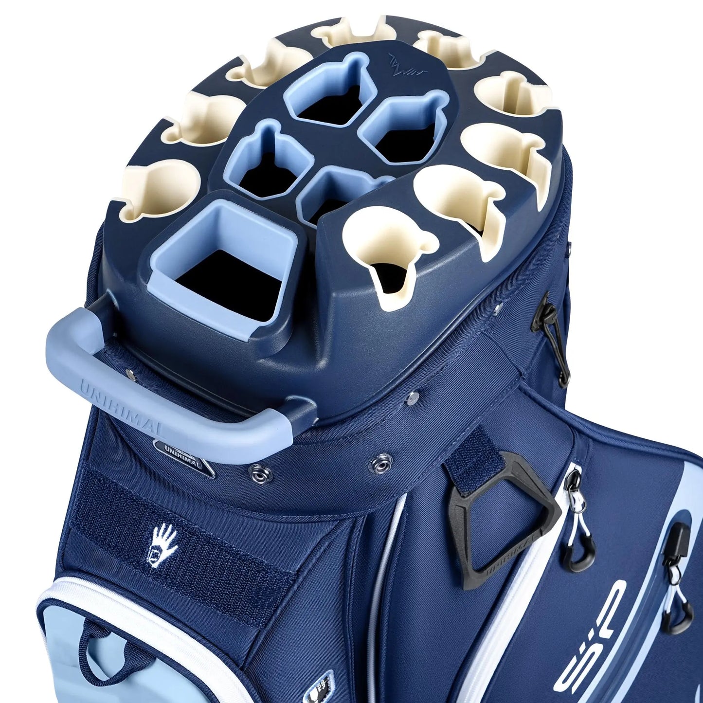 【Dealsforyoudays】Unihimal Silent 14-Way Full Length Divider Golf Cart Bag (Golf Gear for All Ages) - Waterproof Knit Composite Fabric, 9 Storage Pockets, Magnetic Rangefinder Pocket, S-Lock Anti-Tangle Club System, Lightweight Ergonomic Shoulder Strap, Kn