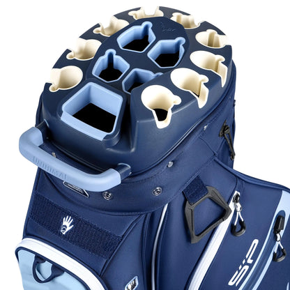 【Dealsforyoudays】Unihimal Silent 14-Way Full Length Divider Golf Cart Bag (Golf Gear for All Ages) - Waterproof Knit Composite Fabric, 9 Storage Pockets, Magnetic Rangefinder Pocket, S-Lock Anti-Tangle Club System, Lightweight Ergonomic Shoulder Strap, Kn