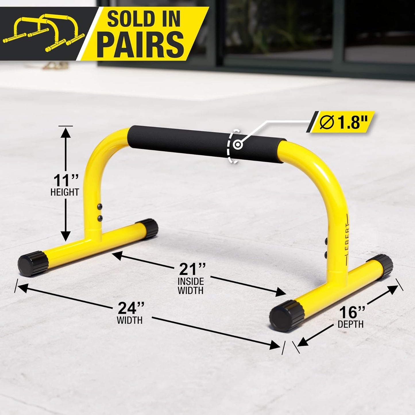 Parallette Push up Bars Dip Station Stand - Perfect for Home and Garage Gym Exercise Equipment - Gymnastics, Calisthenics, Strength Training Parallel Bars for Men and Women
