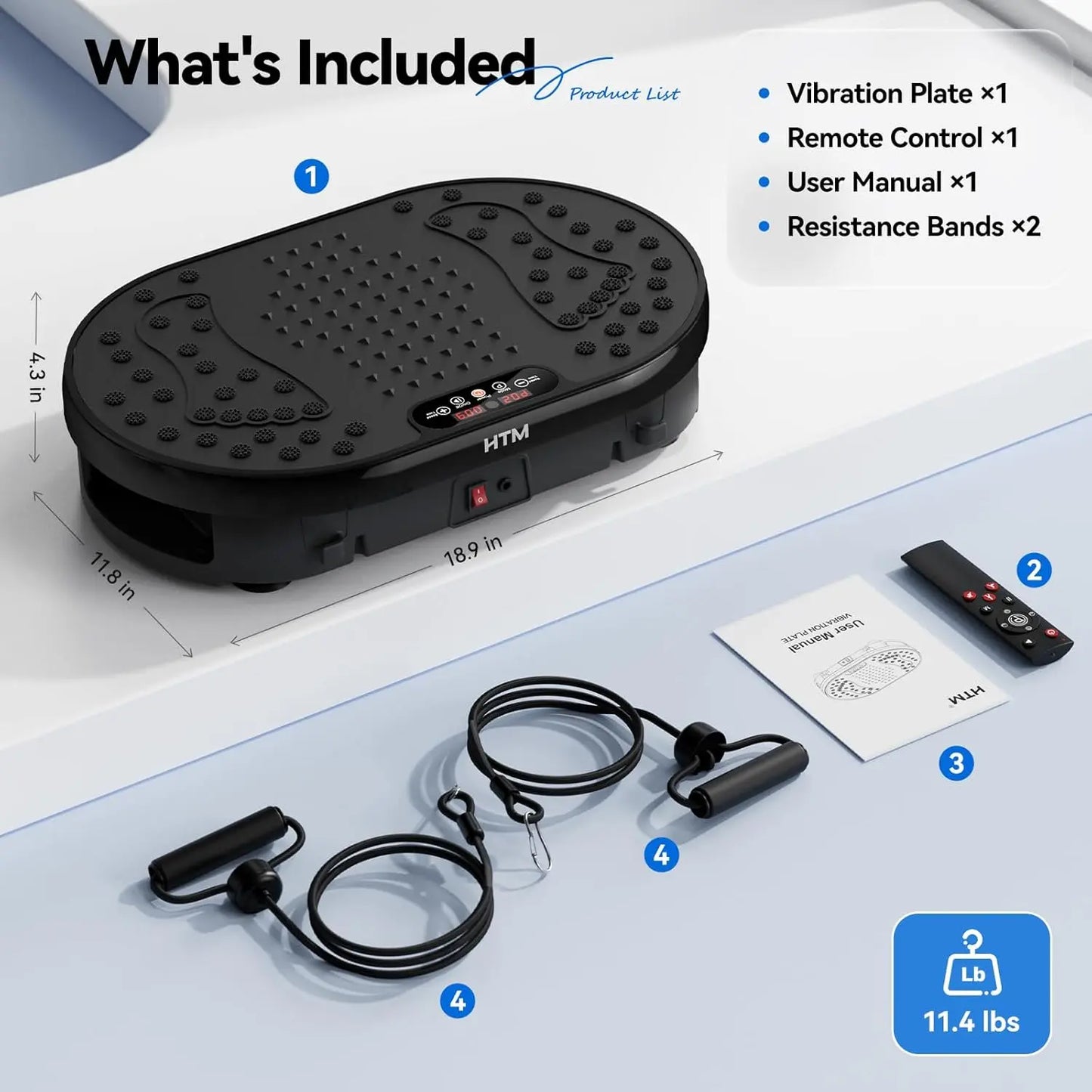 High-Power Vibration Plate Exercise Machine,440Lbs Weight Capacity, Bluetooth Remote Control, 4 Workout Modes for Home Gym Fitness Equipment Summervibes