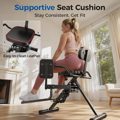 FED Fitness Series HA1 Hip Abductor Machine & Adductor Machine for Home Gym, Glute & Inner Thigh Trainer with 6 Adjustable Resistance Bands, Dual Foot Bar, up to 108LBS Resistance Home Exercise Equipment
