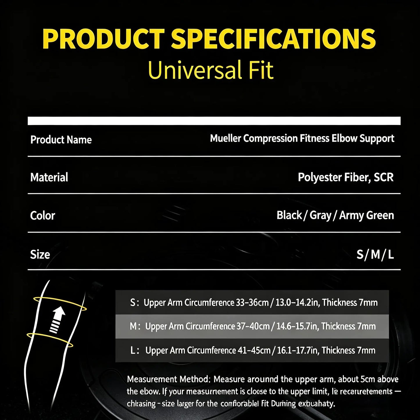 Adjustable Tension Fitness Elbow Guard, Textured Support Ribs, Shock Buffering Fabric, Ideal for Weight Lifting, Strength Training, Gym Exercises, Fitness Workout Accessories