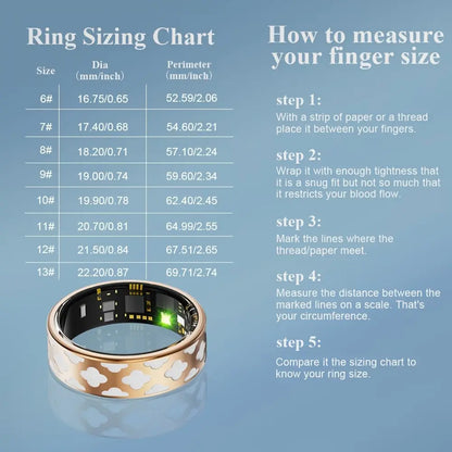 2026 Women'S Smart Ring, 5Atm Waterproof Fitness Tracker, Pedometer, Distance, Calories, Sleep & Period Tracking, Fits Iphone & Android, Wearable Fitness Trackers, Smart Wearable Devices, Smart Ring Health Tracker