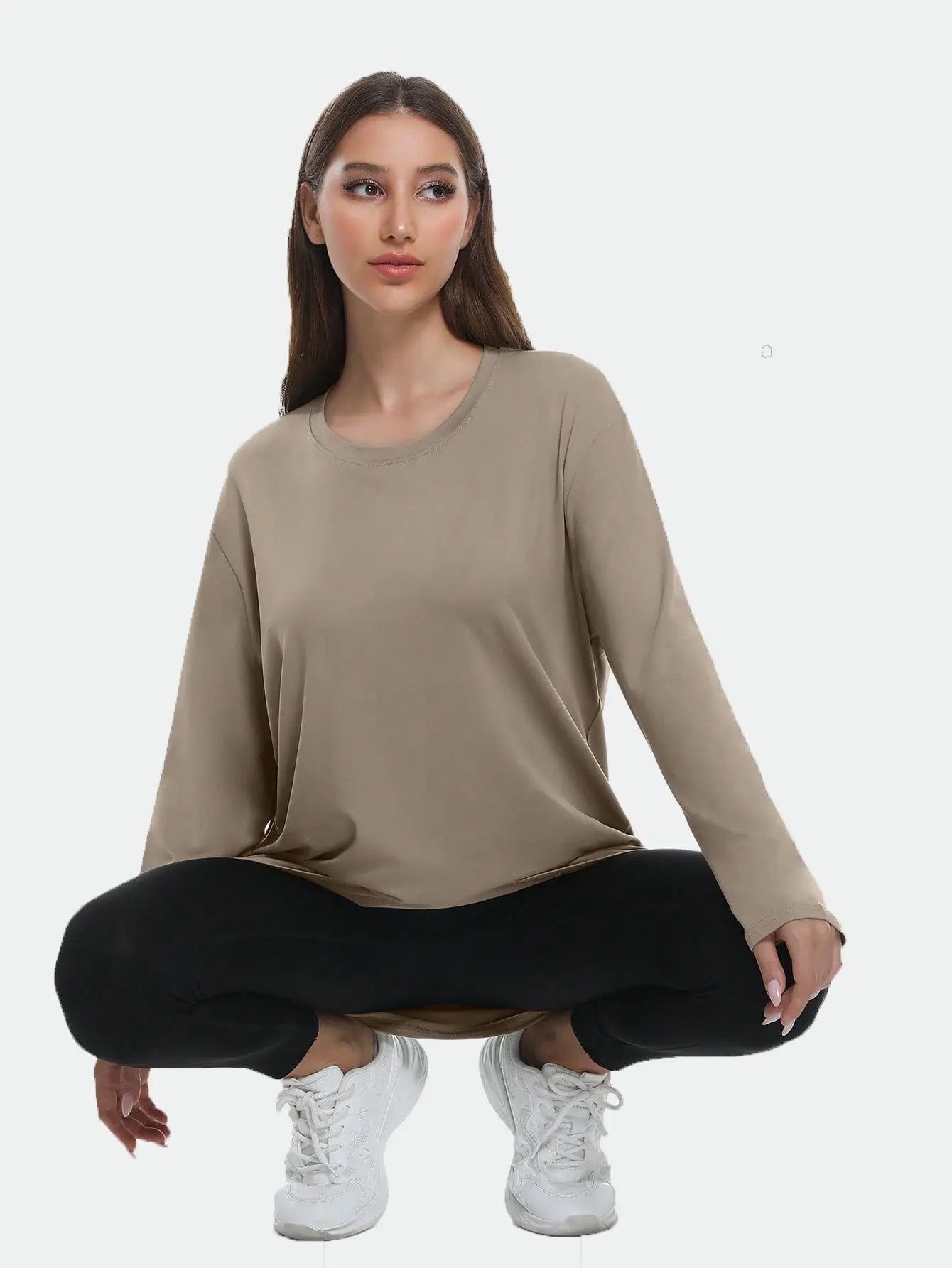 4 Packs Workout Oversized T Shirts for Women Long Sleeve plus Size Baggy Athletic Gym Shirts Tops Tees Machine Washable