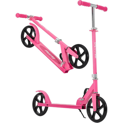 Lightweight Aluminum Folding Kick Scooter for Adults & Kids, Compact Commuter with 8-Inch Big Wheels and Wide Deck, Supports 220 Lbs, Foldable, Adjustable, Foldable Scooter, Kickscooter, Unisex, Ride on Scooter, One-Second Fold