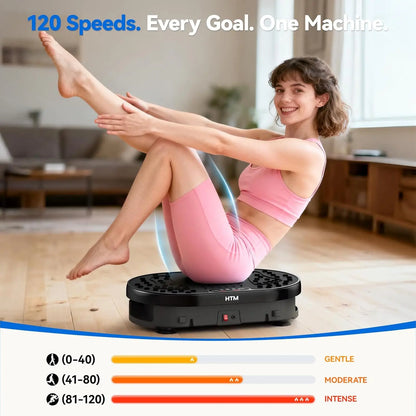 High-Power Vibration Plate Exercise Machine,440Lbs Weight Capacity, Bluetooth Remote Control, 4 Workout Modes for Home Gym Fitness Equipment Summervibes