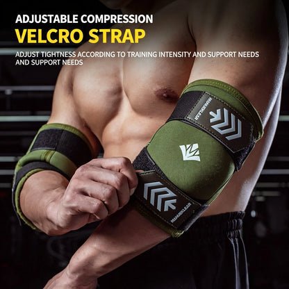 Adjustable Tension Fitness Elbow Guard, Textured Support Ribs, Shock Buffering Fabric, Ideal for Weight Lifting, Strength Training, Gym Exercises, Fitness Workout Accessories