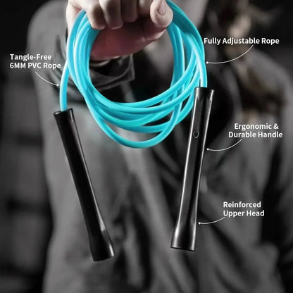 Hererope 6MM PVC Jump Rope for Men & Women Fitness, Speed, Tricks, Cardio Training, Boxing Jump Rope with Unbreakable Handles and Non-Kinking Skipping Rope, Adjustable Jump Rope for Indoor Outdoor