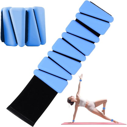 Wrist Weights Set of 2, Adjustable Silicone Workout Weights for Women and Men, Wearable Ankle/Wrist Weights Suitable for Yoga, Dance, Pilates, Pool Exercises and Jogging, 2Lb