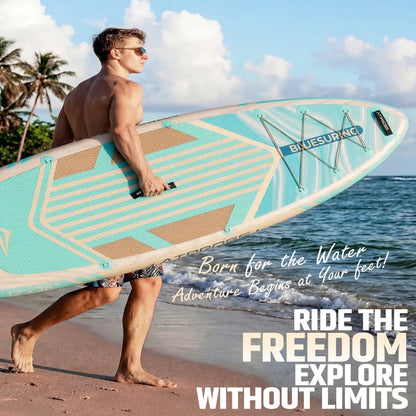 [Dealsforyoudays] 12'X36" Blow up Stand up Paddle Board, Wide Stable PVC Outdoor Sport SUP for Beginners, 500 Lbs Capacity with Kayak Seat, Safety Leash, Waterproof Phone Bag, Repair Kit, Camping Compatibility, Blow up Paddle Board, Stability Paddleboard,
