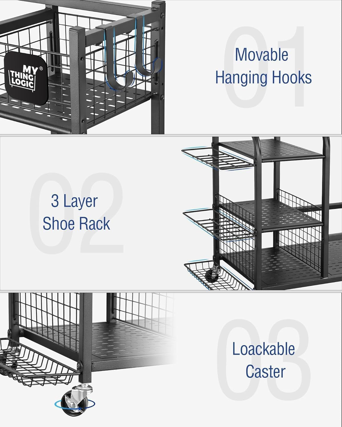 Golf Storage Garage Organizer, Golf Bag Storage Stand and Other Golfing Equipment Rack, Extra Storage Rack for Golf Clubs