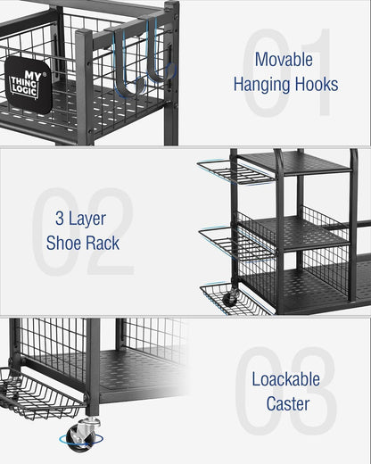 Golf Storage Garage Organizer, Golf Bag Storage Stand and Other Golfing Equipment Rack, Extra Storage Rack for Golf Clubs