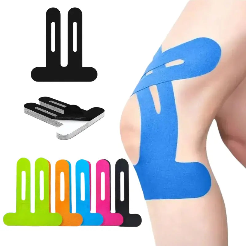 10 Pack Precut Knee Kinesiology Tape for Men & Women,Waterproof, Elastic Tape for Knee Support, Stability & Pain Relief; Breathable, Hypoallergenic, Latex-Free; Ideal for Basketball, Running Knee Wraps Knee Stabilizer