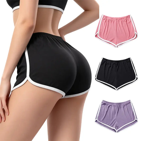 3-Pack Women’S Casual Versatile Color-Block Shorts — Summer Breathable Athletic Shorts with Elastic Waistband; Suitable for Everyday Wear, Leisure, Home, Running, Fitness, Yoga, Light Outdoor Activities, Travel, and Camping.