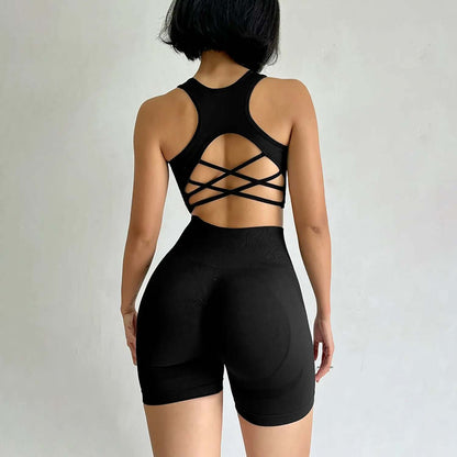 Women'S 2-Piece Seamless Pullover Yoga Set - Female Quick-Dry Sports Bra & Yoga Shorts, Sporty Clothing Set for Gym Running, Sporty Sports Clothing Sets