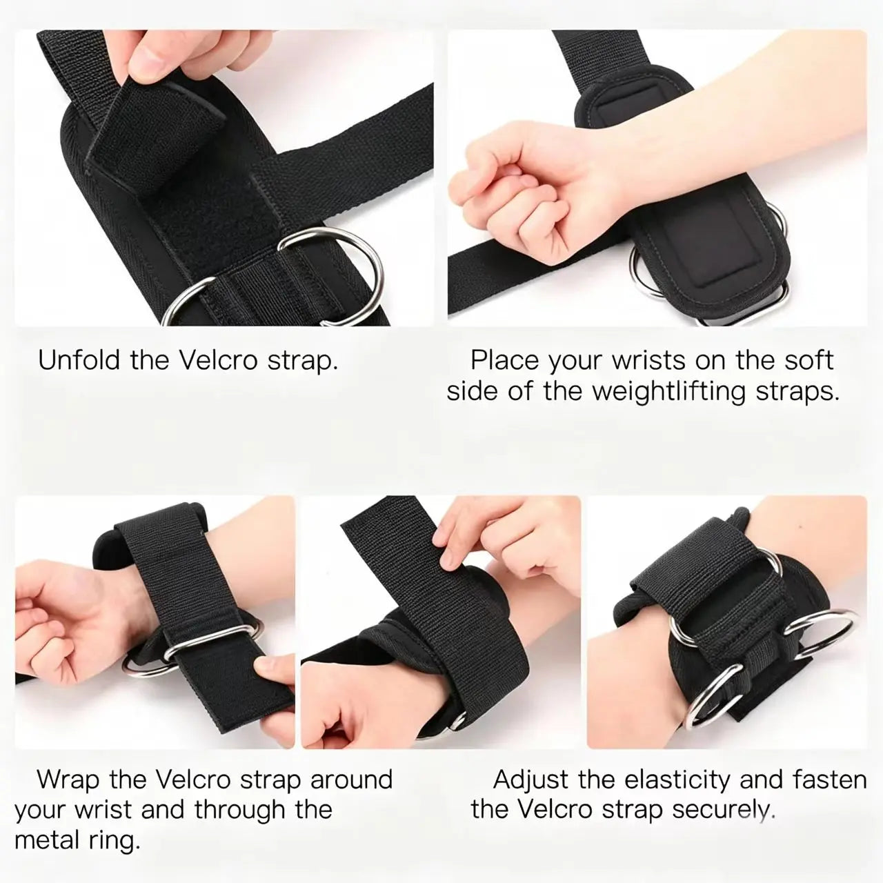 2 Pack Dual D-Ring Lifting Straps, Silicone Anti-Slip Weight Lifting Wrist Straps, Adjustable Thickened Nylon Wrist Support for Deadlifts, Gym Fitness Training