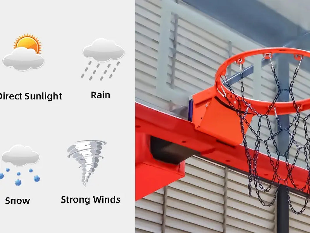 Black Basketball Net Heavy Duty Replacement,Carbon Steel Chain Basketball Net, Anti-Rust Use Indoor Outdoor Standard 12 Loops Basketball Hoop