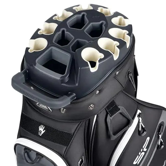 【Dealsforyoudays】Unihimal Silent 14-Way Full Length Divider Golf Cart Bag (Golf Gear for All Ages) - Waterproof Knit Composite Fabric, 9 Storage Pockets, Magnetic Rangefinder Pocket, S-Lock Anti-Tangle Club System, Lightweight Ergonomic Shoulder Strap, Kn