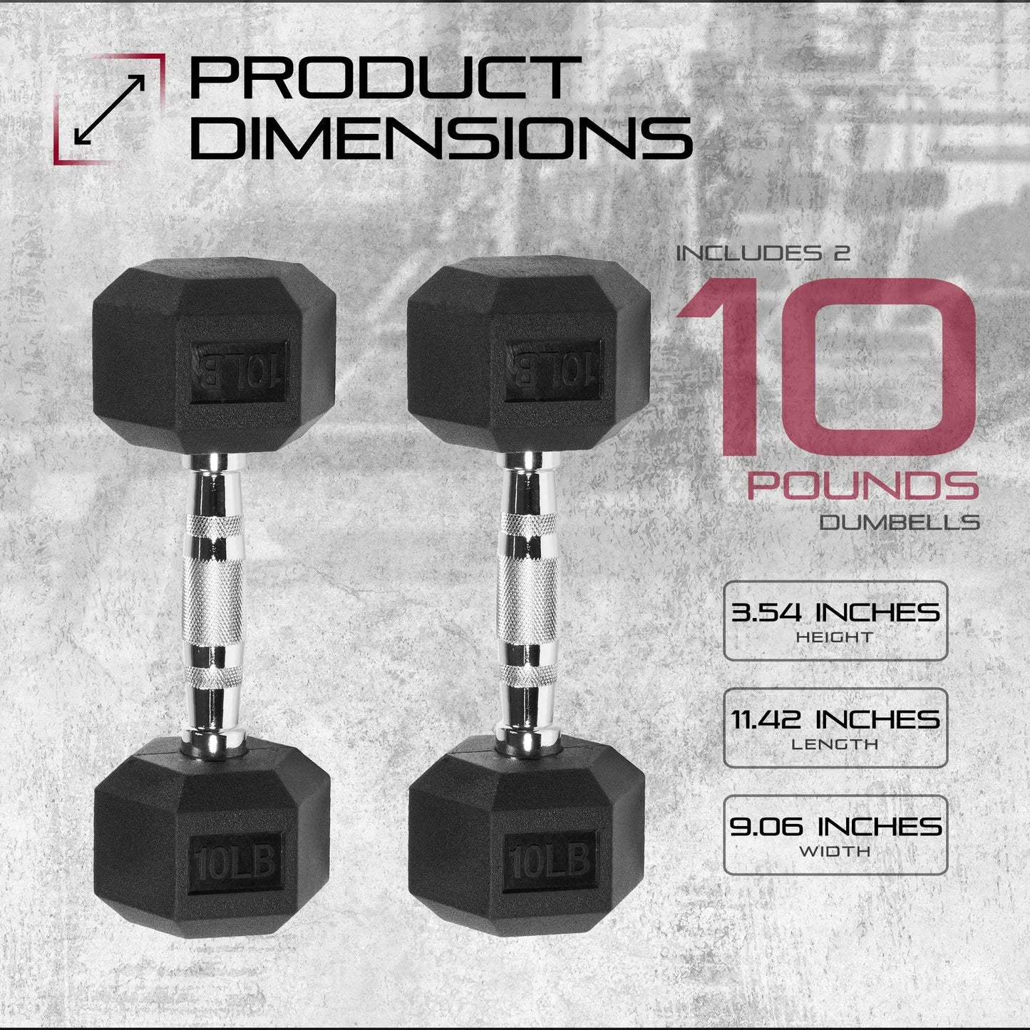 Signature Fitness Hex Dumbbells Strength Training Workout Equipment Set, 10 Lbs