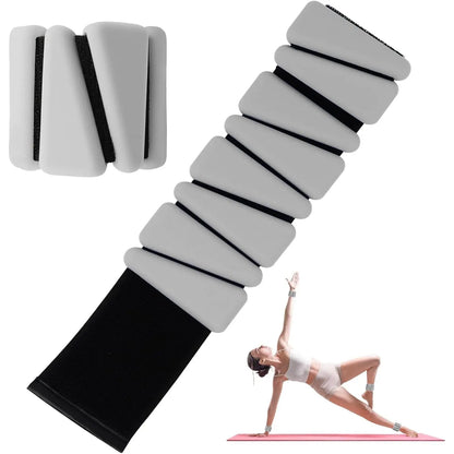 Wrist Weights Set of 2, Adjustable Silicone Workout Weights for Women and Men, Wearable Ankle/Wrist Weights Suitable for Yoga, Dance, Pilates, Pool Exercises and Jogging, 2Lb